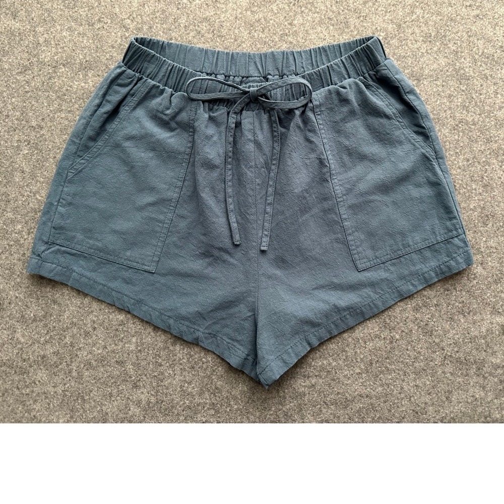 SHEIN Shorts Size 6 Blue 100% Cotton Drawstring Elastic Waist Casual Boho Summer